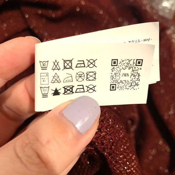 Zara LONG SPARKLY V-NECK KNIT MAXI DRESS in Maroon - Picture 12 of 12